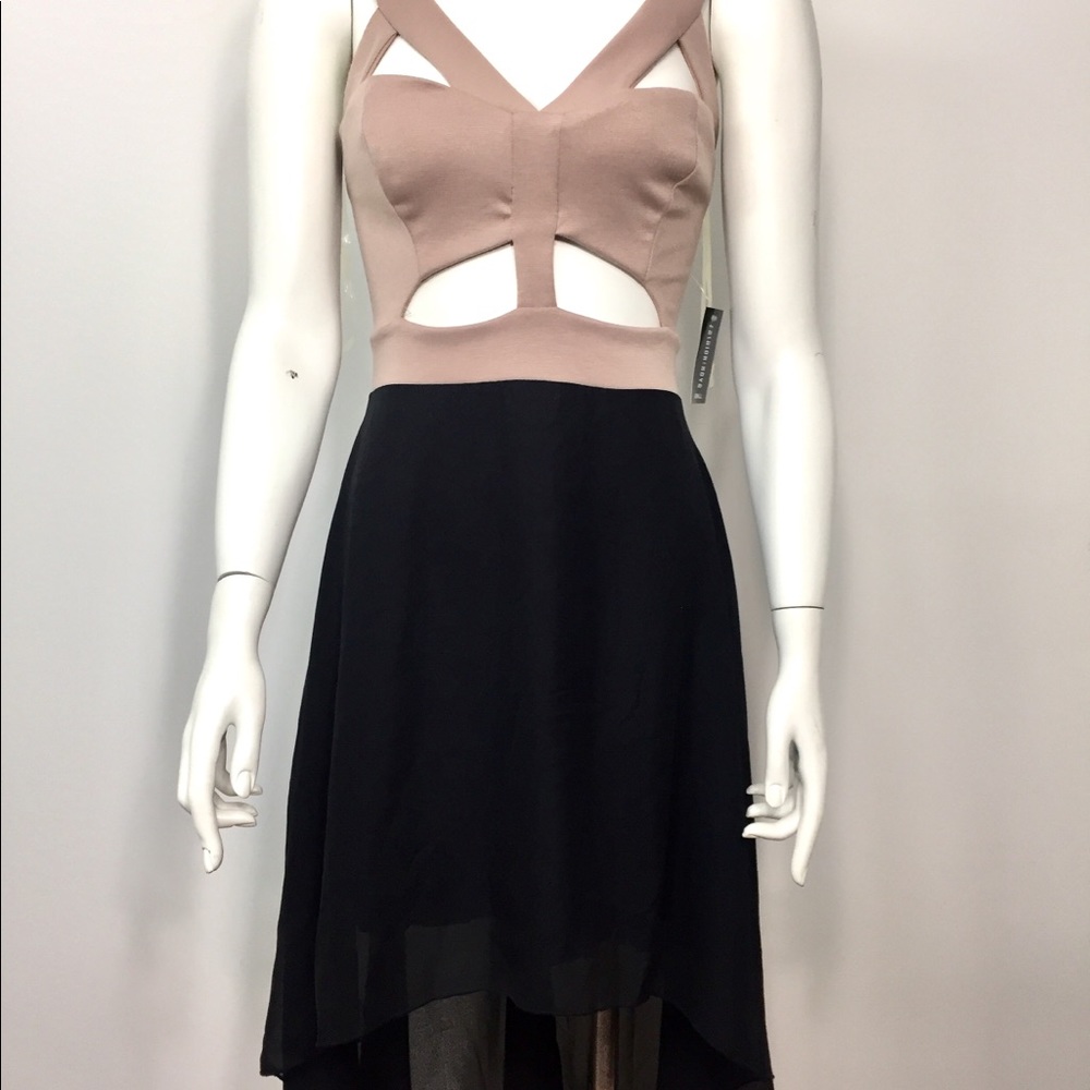 Fashion Nova Beige Party Dance Dress Small NWT $28 - Picture 2 of 8